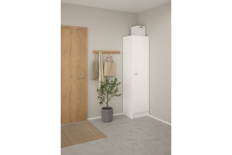 Talim Garderobdsskåp 49x200 cm - Vit - Förvaring - Klädförvaring - Garderob & garderobssystem - Klädskåp & fristående garderob