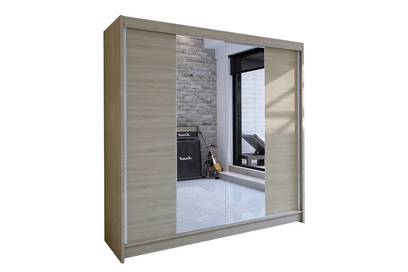 Talin Garderob 180x58x215 cm - Beige - Förvaring - Klädförvaring - Garderob & garderobssystem