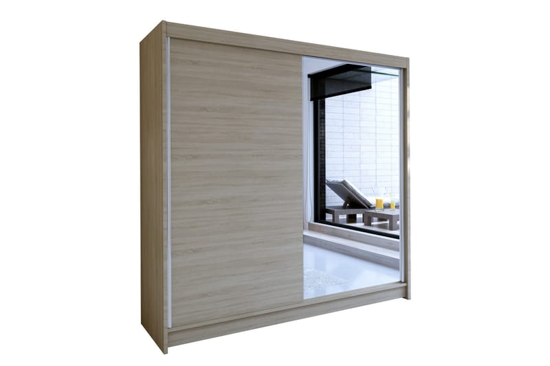Talin Garderob 180x58x215 cm LED-belysning - Beige - Förvaring - Klädförvaring - Garderob & garderobssystem
