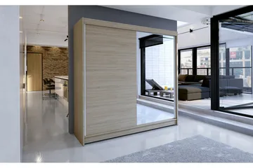 Talin Garderob 180x58x215 cm LED-belysning - Beige - Förvaring - Klädförvaring - Garderob & garderobssystem