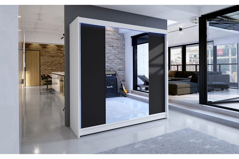 Talin Garderob 180x58x215 cm - Vit - Förvaring - Klädförvaring - Garderob & garderobssystem - Klädskåp & fristående garderob