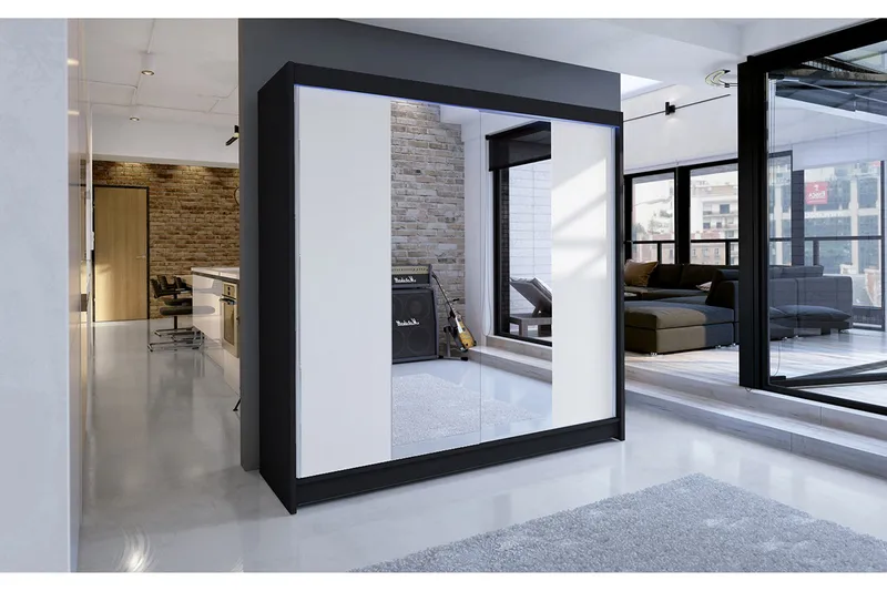 Talin Garderob 180x58x215 cm - Vit - Förvaring - Klädförvaring - Garderob & garderobssystem - Klädskåp & fristående garderob