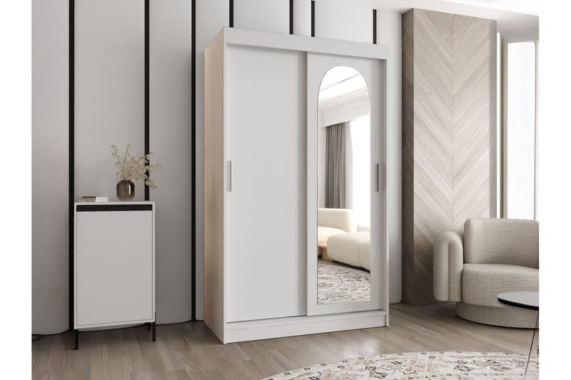 Tallmo Garderob m. Spegel 120x200 cm - Beige - Förvaring - Klädförvaring - Garderob & garderobssystem