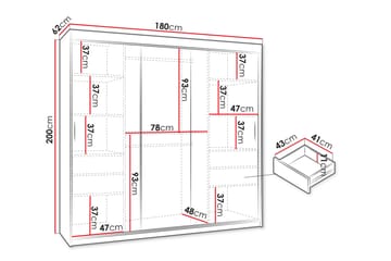 Tallmo Garderob m. Spegel 180x200 cm - Förvaring - Klädförvaring - Garderob & garderobssystem
