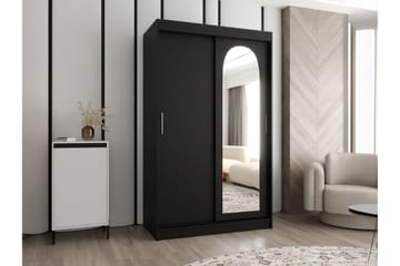 Tallmo Garderob med Spegel 120x200 cm i Målat Trä - Svart - Förvaring - Klädförvaring - Garderob & garderobssystem