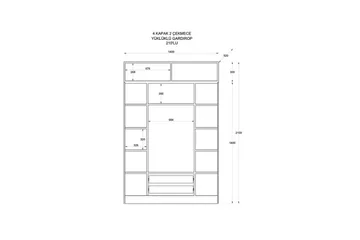 Talren Garderob 140x210 cm - Matt Vit - Förvaring - Klädförvaring - Garderob & garderobssystem