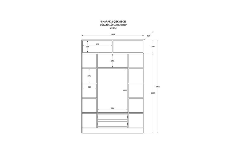 Talren Garderob 140x240 cm - Matt Vit - Förvaring - Klädförvaring - Garderob & garderobssystem