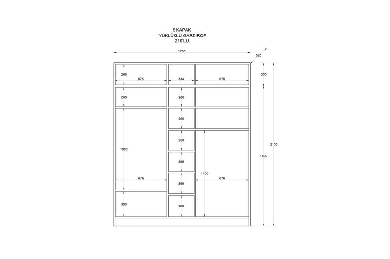 Talren Garderob 175x210 cm - Matt Vit - Förvaring - Klädförvaring - Garderob & garderobssystem - Klädskåp & fristående garderob