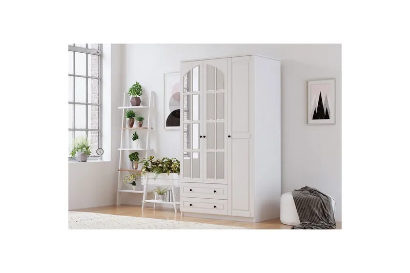 Tavrel Garderobsskåp 105x210 cm - Matt Vit - Förvaring - Klädförvaring - Garderob & garderobssystem - Klädskåp & fristående garderob