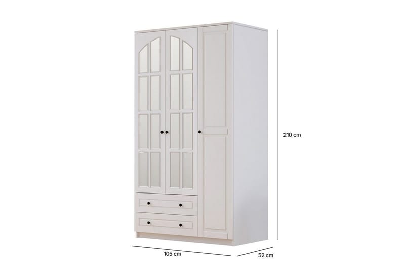 Tavrel Garderobsskåp 105x210 cm - Matt Vit - Förvaring - Klädförvaring - Garderob & garderobssystem - Klädskåp & fristående garderob