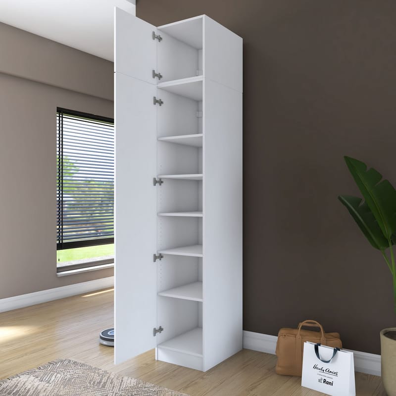 Tavren Garderob 45x255x57,5 cm - Vit - Förvaring - Klädförvaring - Garderob & garderobssystem - Klädskåp & fristående garderob
