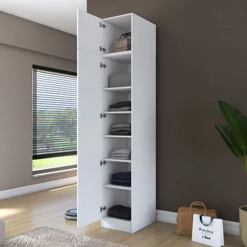 Tavren Garderob 45x255x57,5 cm - Vit - Förvaring - Klädförvaring - Garderob & garderobssystem - Klädskåp & fristående garderob