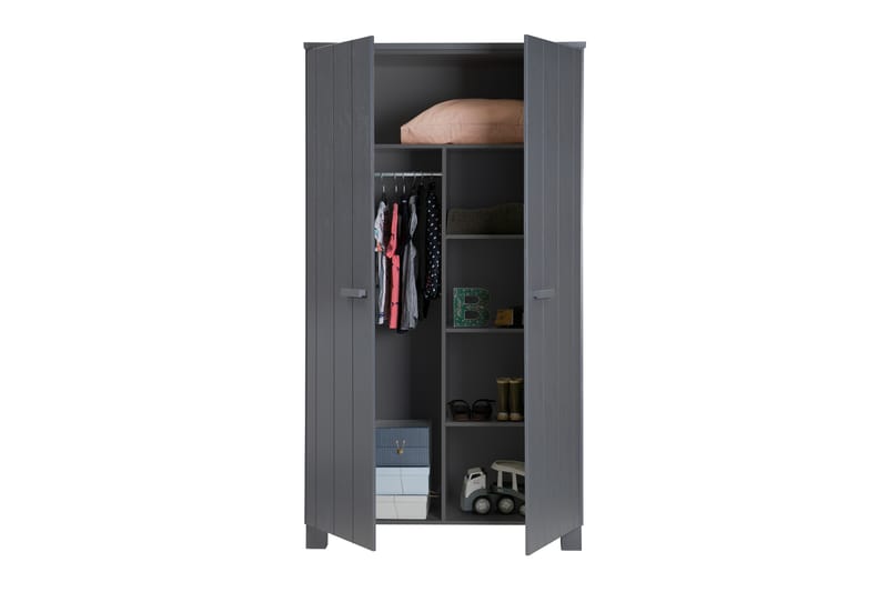 Tenney Garderob 111 cm - Stålgrå Tall - Förvaring - Klädförvaring - Garderob & garderobssystem