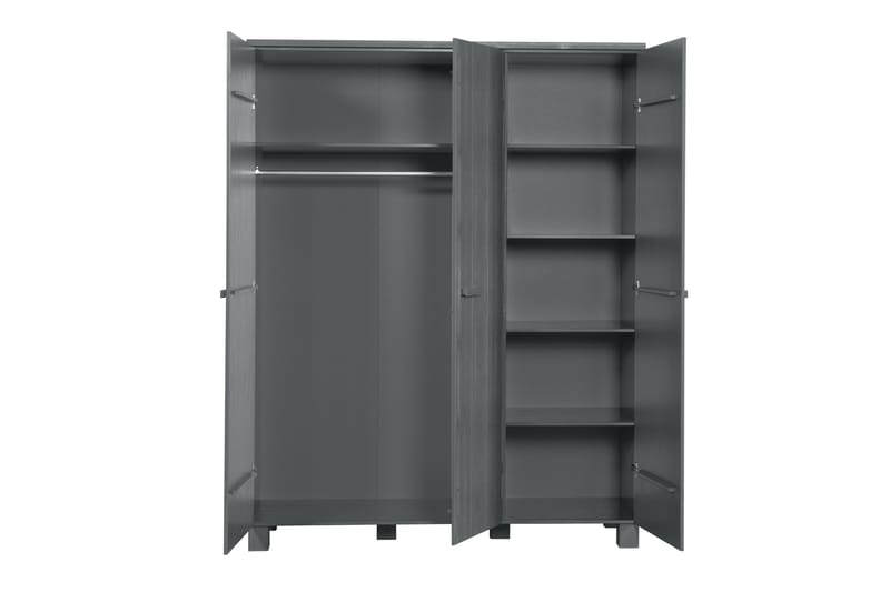 Tenney Garderob 158 cm - Stålgrå Tall - Förvaring - Klädförvaring - Garderob & garderobssystem