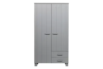 Tenney Garderob med 2 Lådor 111 cm - Grå Tall - Förvaring - Klädförvaring - Garderob & garderobssystem