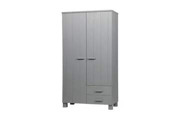 Tenney Garderob med 2 Lådor 111 cm - Grå Tall - Förvaring - Klädförvaring - Garderob & garderobssystem