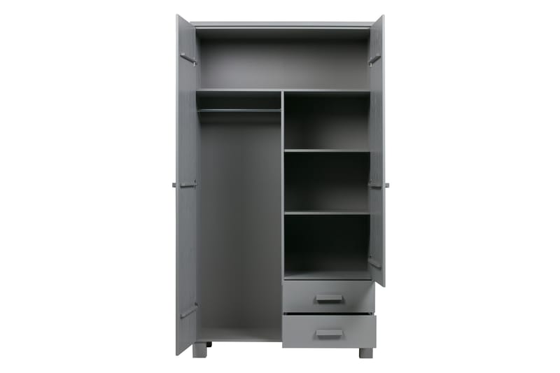 Tenney Garderob med 2 Lådor 111 cm - Grå Tall - Förvaring - Klädförvaring - Garderob & garderobssystem