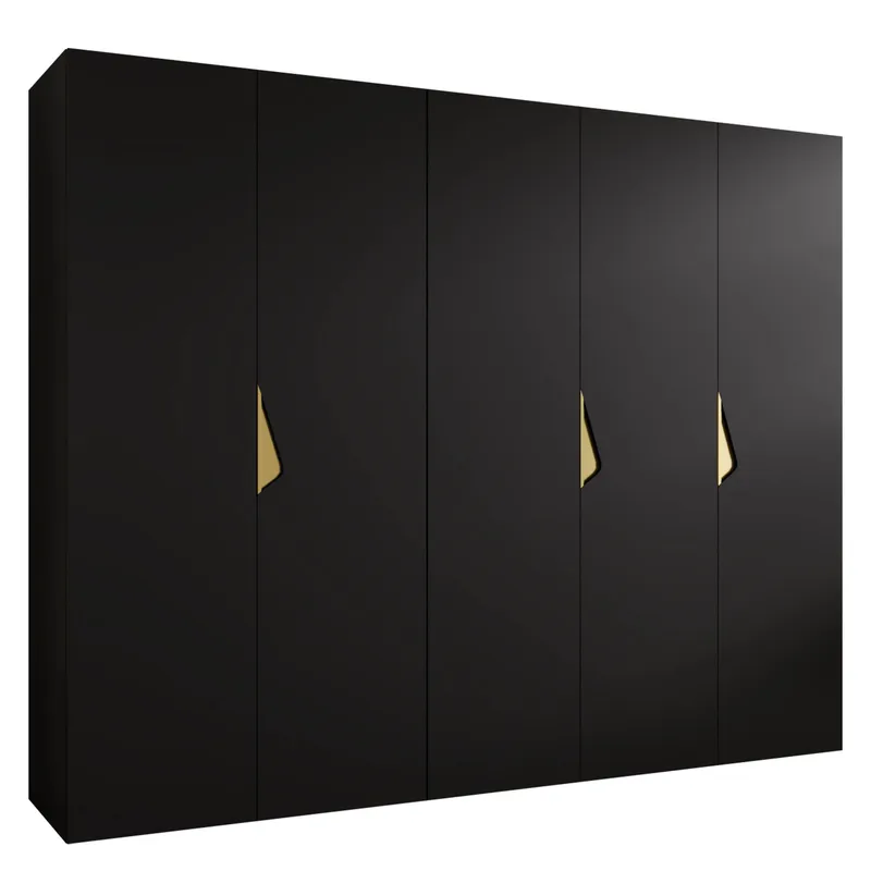 Tensa Garderob 250 cm, Svart / guld