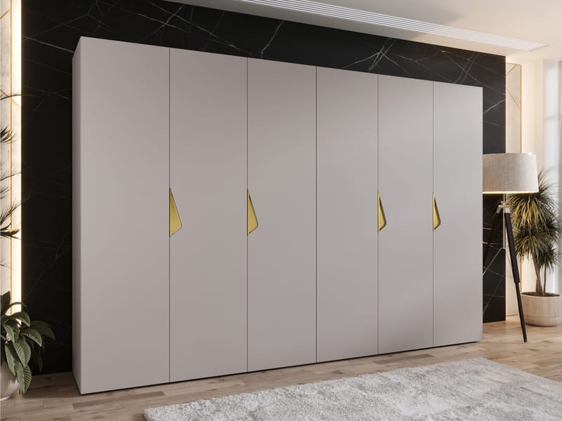 Tensa Garderob 300 cm - Cashmere/guld - Förvaring - Klädförvaring - Garderob & garderobssystem - Klädskåp & fristående garderob
