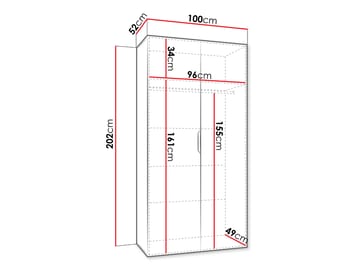 Tensa Garderob med spegel 100 cm - kashmir - Förvaring - Klädförvaring - Garderob & garderobssystem - Klädskåp & fristående garderob