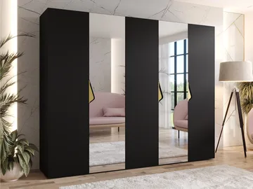 Tensa Garderob med spegel 250 cm - Svart - Förvaring - Klädförvaring - Garderob & garderobssystem