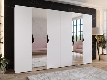 Tensa Garderob med spegel 250 cm - Vit - Förvaring - Klädförvaring - Garderob & garderobssystem