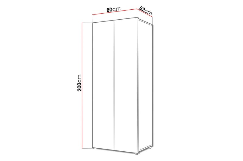 Tessan Garderob 80 cm - Gyllene Ek - Förvaring - Klädförvaring - Garderob & garderobssystem