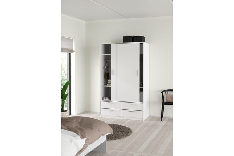 Tetsu Garderob 121x200 cm - Vit - Förvaring - Klädförvaring - Garderob & garderobssystem