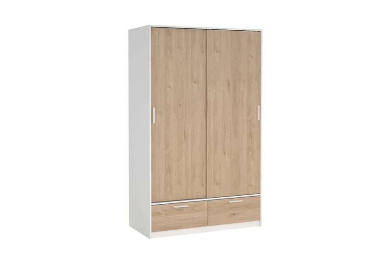 Tetsu Garderob 121x200 cm - Vit/Natur - Förvaring - Klädförvaring - Garderob & garderobssystem