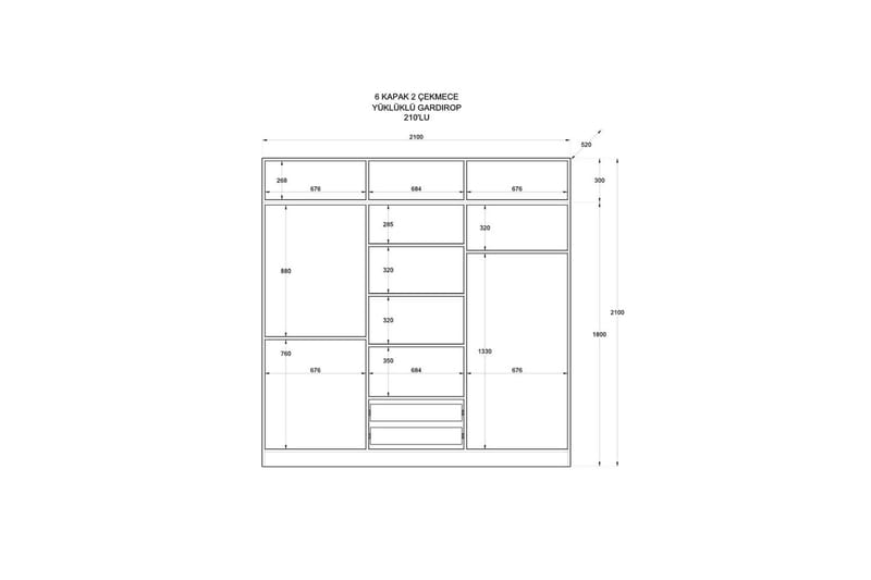 Teynor Garderobsskåp 210x210 cm - Matt Vit - Förvaring - Klädförvaring - Garderob & garderobssystem - Klädskåp & fristående garderob