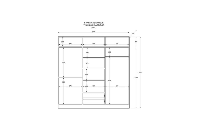 Teynor Garderobsskåp 210x240 cm - Matt Vit - Förvaring - Klädförvaring - Garderob & garderobssystem - Klädskåp & fristående garderob