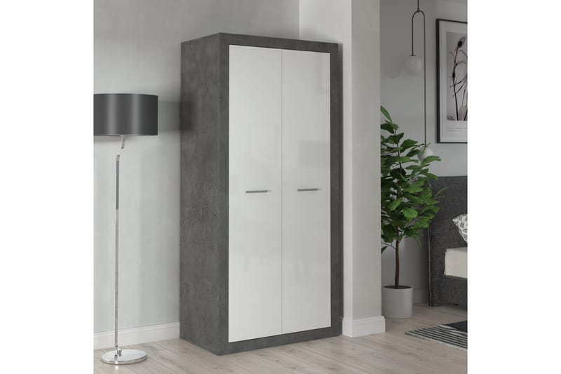 Tolovgrad Garderob 54x92 cm - Grå/Vit - Förvaring - Klädförvaring - Garderob & garderobssystem