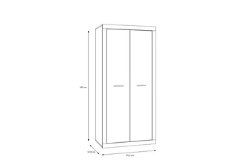 Tolovgrad Garderob 54x92 cm - Grå/Vit - Förvaring - Klädförvaring - Garderob & garderobssystem