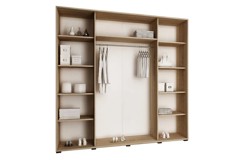 Top Garderob 200x62x200 cm - Beige - Förvaring - Klädförvaring - Garderob & garderobssystem