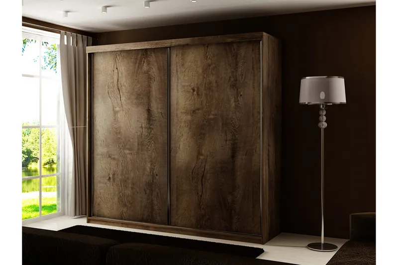 Top Garderob 200x62x200 cm - Brun/Mörk Ask - Förvaring - Klädförvaring - Garderob & garderobssystem