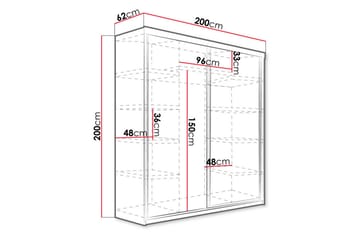Top Garderob 200x62x200 cm - Ek - Förvaring - Klädförvaring - Garderob & garderobssystem