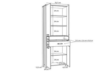 Torelles Garderob 87x221 cm - Brun/Grå - Förvaring - Klädförvaring - Garderob & garderobssystem