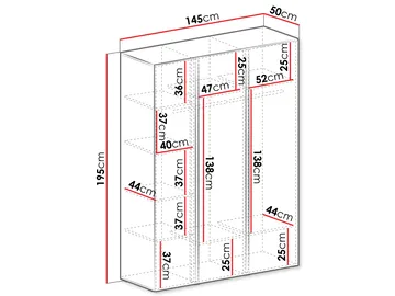 Travic Garderob 145 cm i Trä - Beige - Förvaring - Klädförvaring - Garderob & garderobssystem