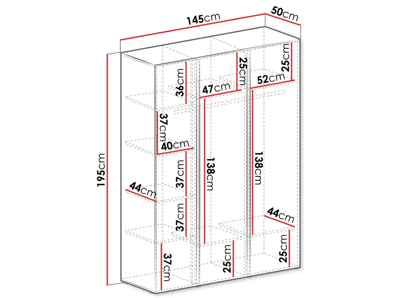 Travic Garderob 145 cm - Förvaring - Klädförvaring - Garderob & garderobssystem