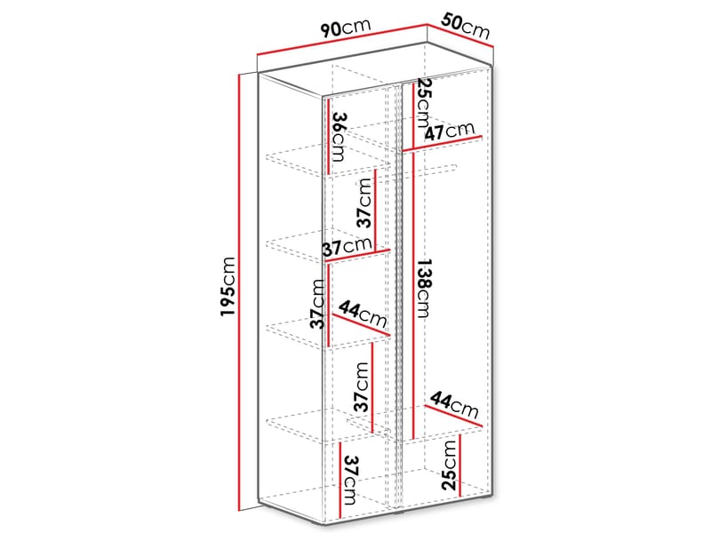 Travic Garderob 90 cm - Förvaring - Klädförvaring - Garderob & garderobssystem