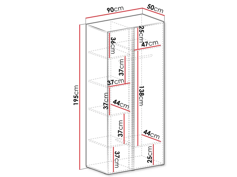 Travic Garderob 90 cm - Förvaring - Klädförvaring - Garderob & garderobssystem