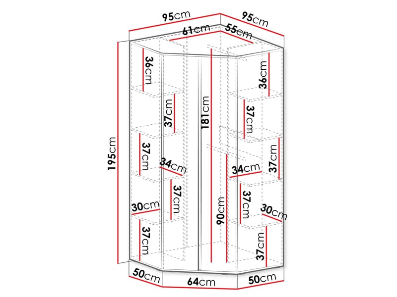 Travic Garderob 95 cm - Förvaring - Klädförvaring - Garderob & garderobssystem - Hörngarderob