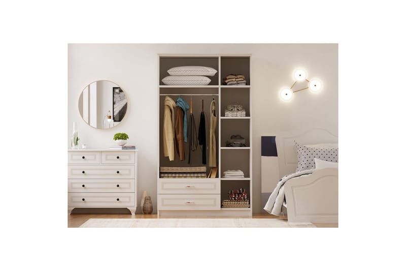 Travric Garderob 105x180 cm - Matt Vit - Förvaring - Klädförvaring - Garderob & garderobssystem