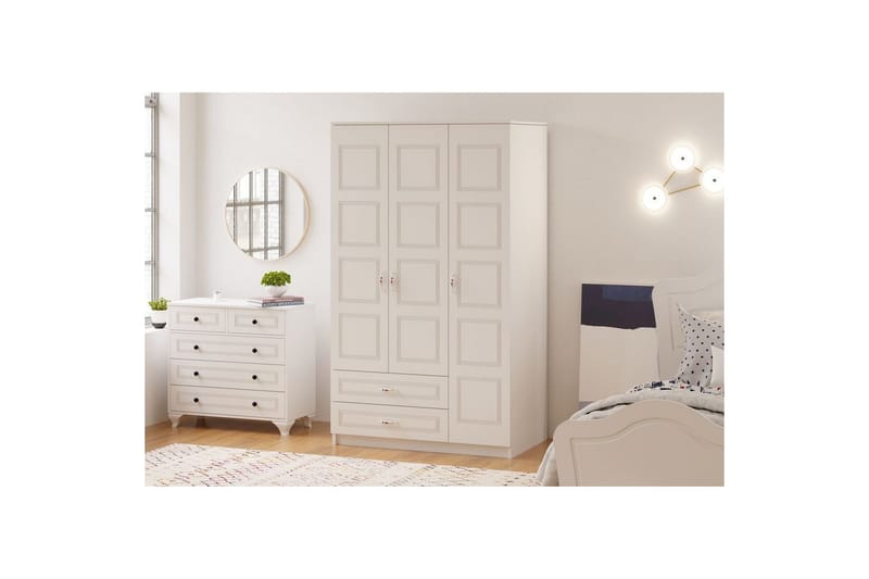 Travric Garderob 105x180 cm - Matt Vit - Förvaring - Klädförvaring - Garderob & garderobssystem