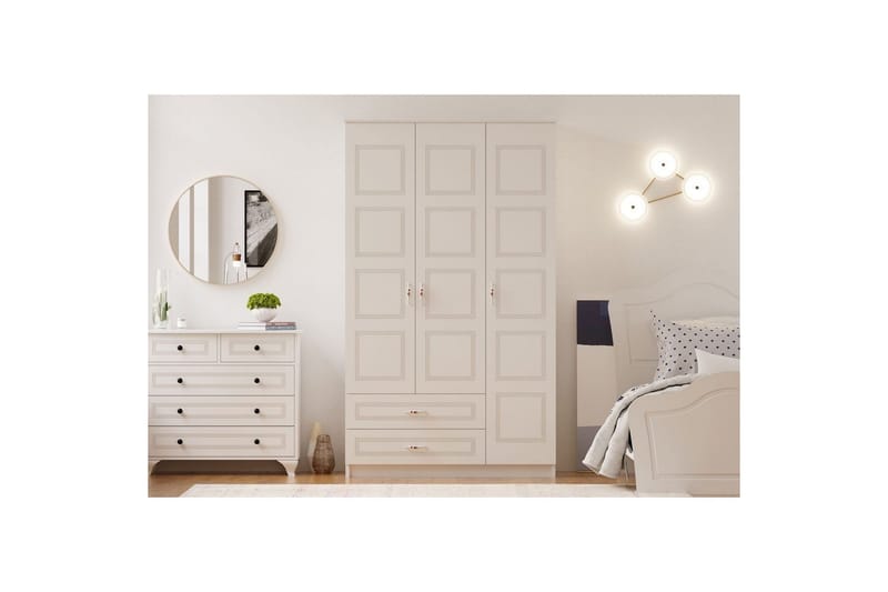 Travric Garderob 105x180 cm - Matt Vit - Förvaring - Klädförvaring - Garderob & garderobssystem