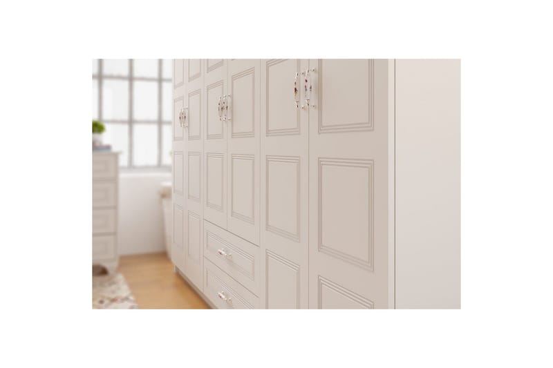 Travric Garderob 210x180 cm - Matt Vit - Förvaring - Klädförvaring - Garderob & garderobssystem