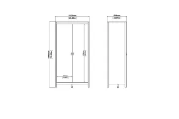 Vallvidera Garderob 102,3x199 cm - Svart - Förvaring - Klädförvaring - Garderob & garderobssystem