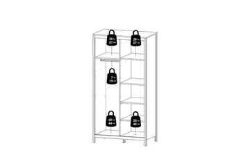 Vallvidera Garderob 102,3x199 cm - Svart - Förvaring - Klädförvaring - Garderob & garderobssystem