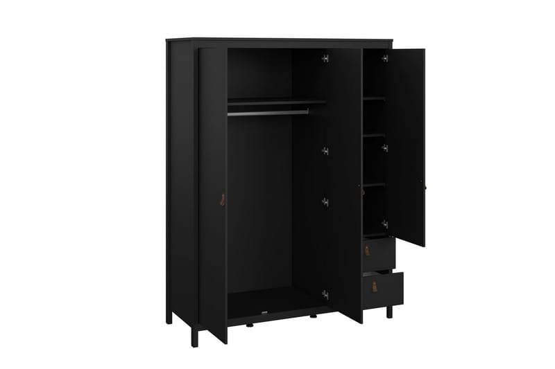 Vallvidera Garderob 150x199 cm - Svart - Förvaring - Klädförvaring - Garderob & garderobssystem