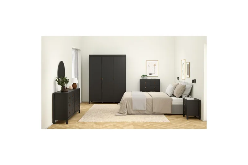 Vallvidera Garderob 150x199 cm - Svart - Förvaring - Klädförvaring - Garderob & garderobssystem